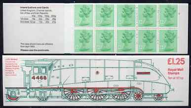 Booklet - Great Britain 1983 Railways Engines #3 (LNER Mallard) £1.25 folded booklet with margin at left SG FK7A