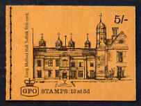 GB Booklet - Great Britain 1968-70 English Homes - Long Melford Hall 5s booklet (Aug 1969) complete and fine SG HP30.