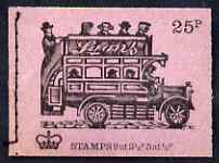 GB Booklet - Great Britain 1971-73 Veteran Transport #2 - B-Type Omnibus (Lyons Tea) 25p booklet (Aug 1971) complete and fine, SG DH42
