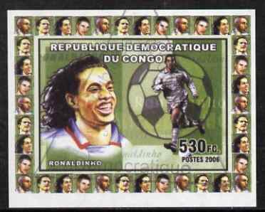 Congo 2006 Footballers #4 Ronaldinho imperf sheetlet cto used