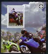 Benin 2007 Motorcycles #1 perf m/sheet with Scout Logo, unmounted mint