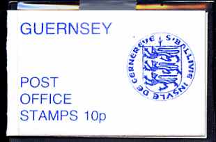 Booklet - Guernsey 1978 Arms 10p booklet (blue on white cover in plastic wallet) SG SB16