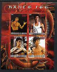 Djibouti 2007 Bruce Lee perf sheetlet containing 4 values fine cto used