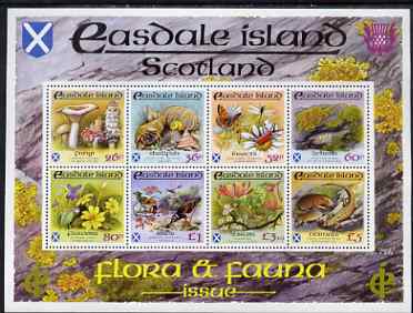 Easdale 1988 Flora & Fauna definitive perf sheetlet containing complete set of 8 values (26p to £5) superb unmounted mint