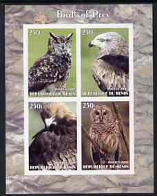Benin 2005 Birds of Prey imperf sheetlet containing 4 values unmounted mint