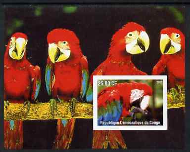 Congo 2002 Parrots #2 imperf m/sheet unmounted mint