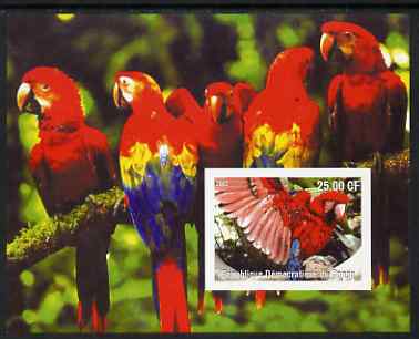 Congo 2002 Parrots #3 imperf m/sheet unmounted mint