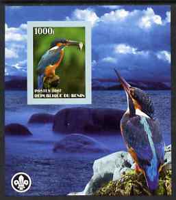 Benin 2007 Kingfishers imperf m/sheet with Scout Logo, unmounted mint