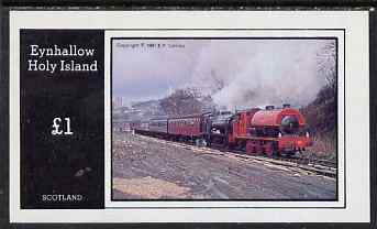 Eynhallow 1981 Steam Locos #01 imperf souvenir sheet (£1 value - Saddle-tank double headed) unmounted mint