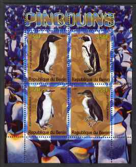 Benin 2007 Penguins perf sheetlet containing 4 values unmounted mint
