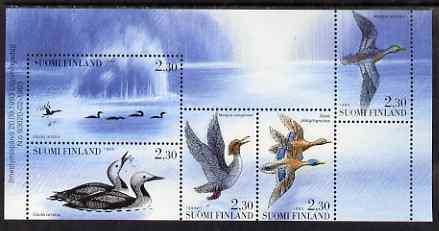 Booklet - Finland 1993 Water Birds 11m50 booklet pane unmounted mint, SG 1333a