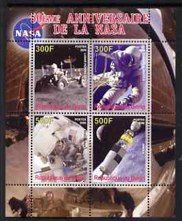 Benin 2008 NASA 50th Anniversary #1 perf sheetlet containing 4 values, unmounted mint