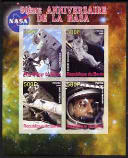Benin 2008 NASA 50th Anniversary #2 imperf sheetlet containing 4 values, unmounted mint