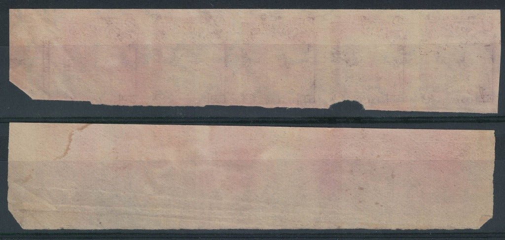 1896El Salvador SC#147 (2c Lake) & SC#150 (10c Brown) Imperf Strips of 5