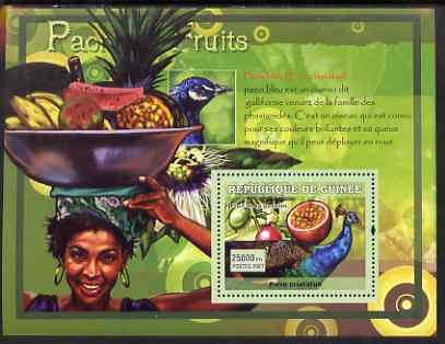 Guinea - Conakry 2007 Peacocks & Fruit perf souvenir sheet #3 unmounted mint Yv 527