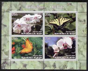 Benin 2005 Butterflies & Orchids perf sheetlet containing 4 values unmounted mint