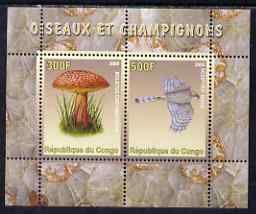 Congo 2008 Birds & Mushrooms #3 perf sheetlet containing 2 values unmounted mint