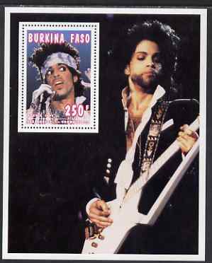 Burkina Faso 1995 Showbiz - 250f Prince perf m/sheet unmounted mint