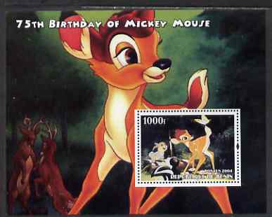 Benin 2004 75th Birthday of Mickey Mouse - Bambi perf m/sheet unmounted mint