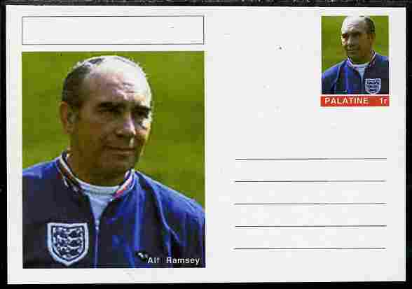 Palatine (Fantasy) Personalities - Alf Ramsey (football) postal stationery card unused and fine
