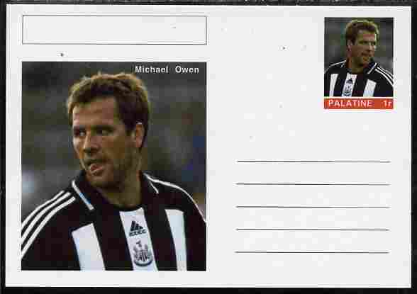 Palatine (Fantasy) Personalities - Michael Owen (football) postal stationery card unused and fine