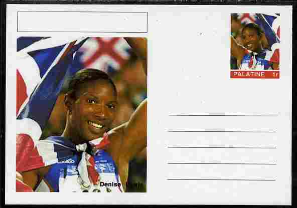 Palatine (Fantasy) Personalities - Denise Lewis (athletics) postal stationery card unused and fine