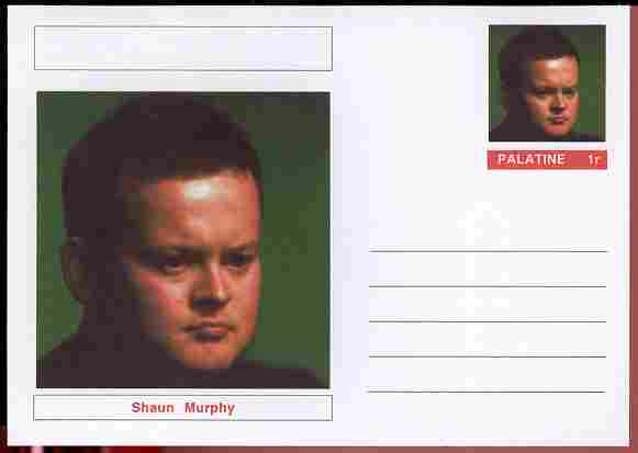 Palatine (Fantasy) Personalities - Shaun Murphy (snooker) postal stationery card unused and fine