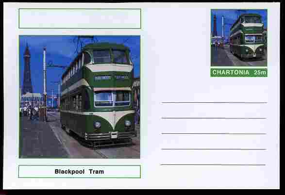 Chartonia (Fantasy) Buses & Trams - Blackpool Tram postal stationery card unused and fine