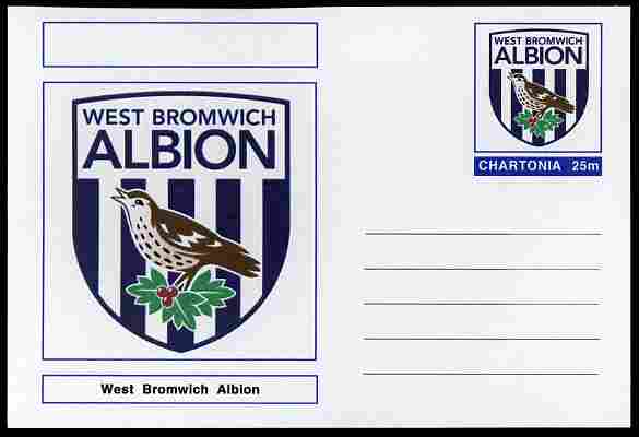 Chartonia (Fantasy) Football Club Badges - West Bromwich Albion postal stationery card unused and fine
