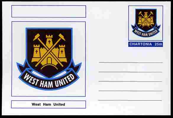 Chartonia (Fantasy) Football Club Badges - West Ham United postal stationery card unused and fine