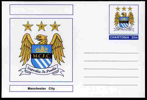 Chartonia (Fantasy) Football Club Badges - Manchester City postal stationery card unused and fine