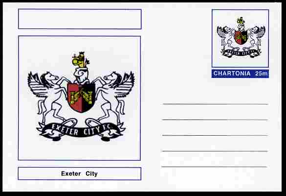 Chartonia (Fantasy) Football Club Badges - Exeter City postal stationery card unused and fine