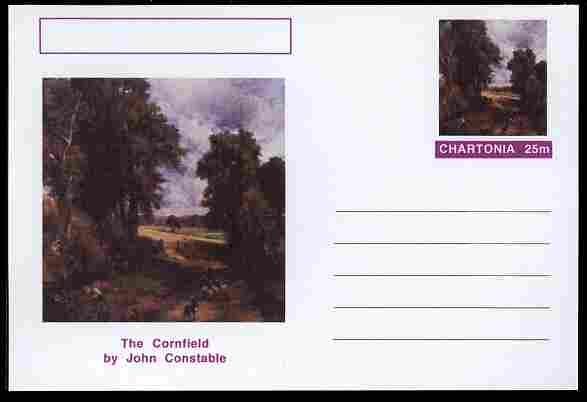 Chartonia (Fantasy) Famous Paintings - The Cornfield by John Constable postal stationery card unused and fine