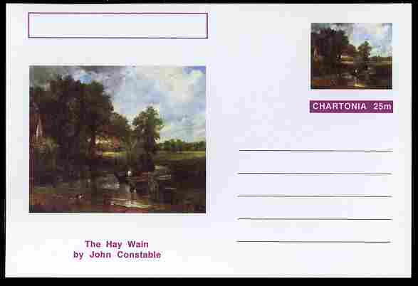 Chartonia (Fantasy) Famous Paintings - The Hay Wain by John Constable postal stationery card unused and fine