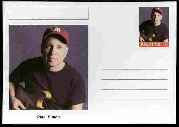 Palatine (Fantasy) Personalities - Paul Simon postal stationery card unused and fine