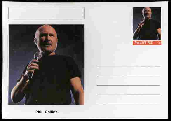 Palatine (Fantasy) Personalities - Phil Collins postal stationery card unused and fine