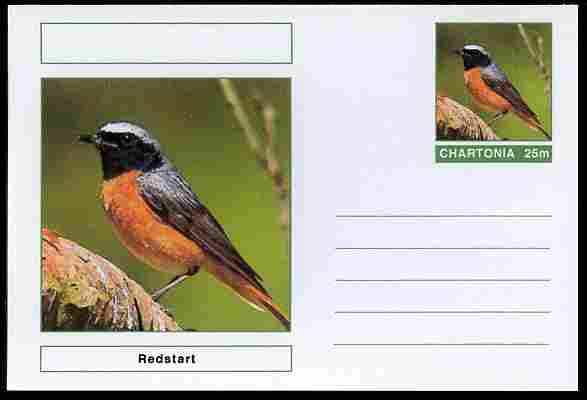 Chartonia (Fantasy) Birds - Redstart postal stationery card unused and fine