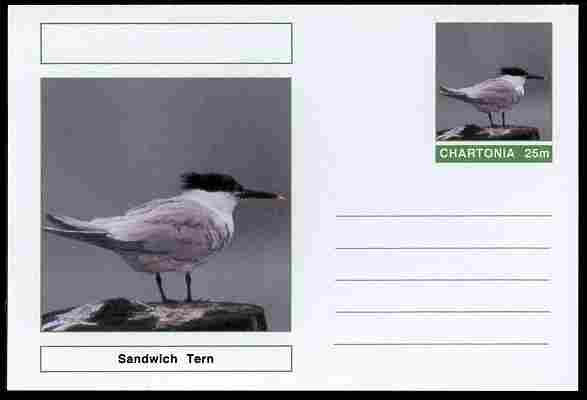 Chartonia (Fantasy) Birds - Sandwich Tern postal stationery card unused and fine