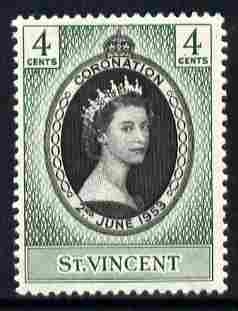 St Vincent 1953 Coronation 4c unmounted mint SG 188