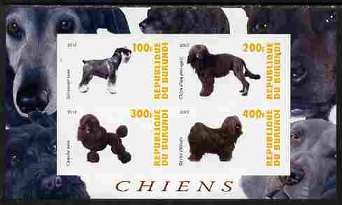 Burundi 2010 Dogs #6 imperf sheetlet containing 4 values unmounted mint