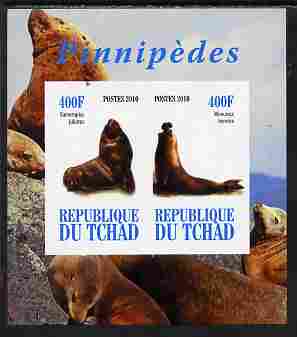 Chad 2010 Seals #2 imperf sheetlet containing 2 values unmounted mint