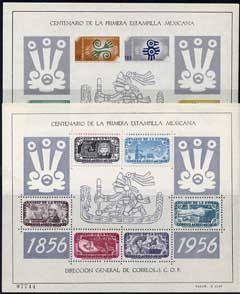 Mexico 1956 Stamp Centenary set of 2 m/sheets both unmounted mint, SG MS 936 & 943