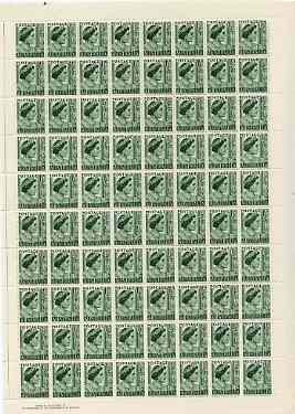 Australia 1950 Queen Elizabeth 1.5d green in complete double pane sheet of 160, SG 236 (few split perfs) unmounted mint