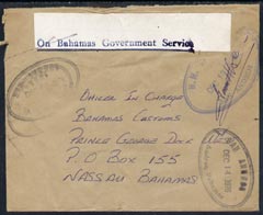 Bahamas 1976 On Bahamas Government Service label on OHMS cover cancelled San Andros