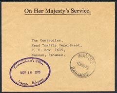 Bahamas 1973 OHMS cover cancelled Inagua