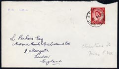 Christmas Island 1960? GB Great Britain 2.5d Wilding on commercial cover to UK with BFPO Christmas Is cds