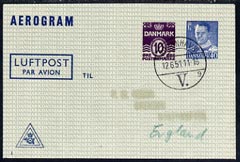 Aerogramme - Denmark 1951 50ore (10 + 40) printed Aerogramme (type 3),with clear 12.6.51 cancel