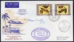 Wallis & Futuna 1979 stage 5 Flight cover of Samoa-Wallis Experimental Flight, with special cachet & signed by Flight Manager, with full flight details (only 400 covers carried)