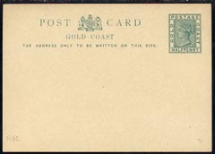Gold Coast 1891 1/2d green postal stationery postcard unused and fine
