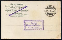 Italy 1907 coloured picture p/card with 'Ambulant No8' (TPO) cds, fine